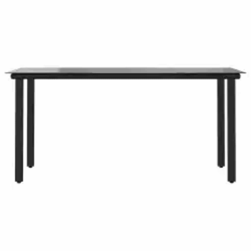 7-tlg. Garten-Essgruppe mit Kissen Grau Poly Rattan Glas