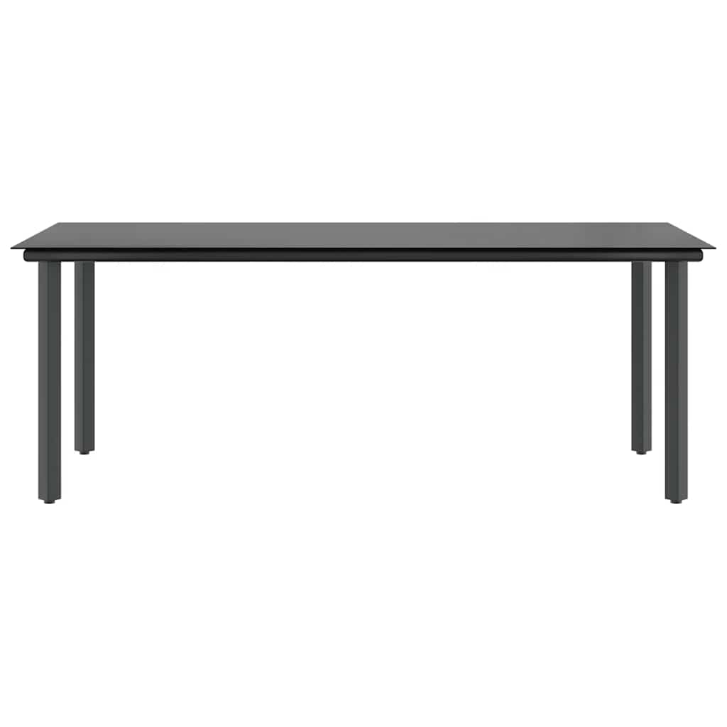 7-tlg. Garten-Essgruppe mit Kissen Grau Poly Rattan Glas