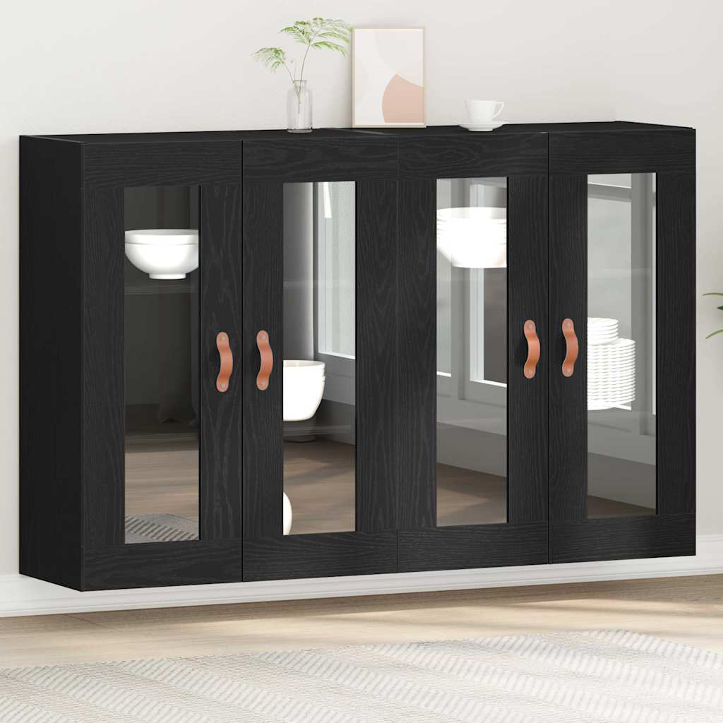 Wandschränke 2 stk. Schwarz Eichen-Optik 69,5 x 34 x 90 cm
