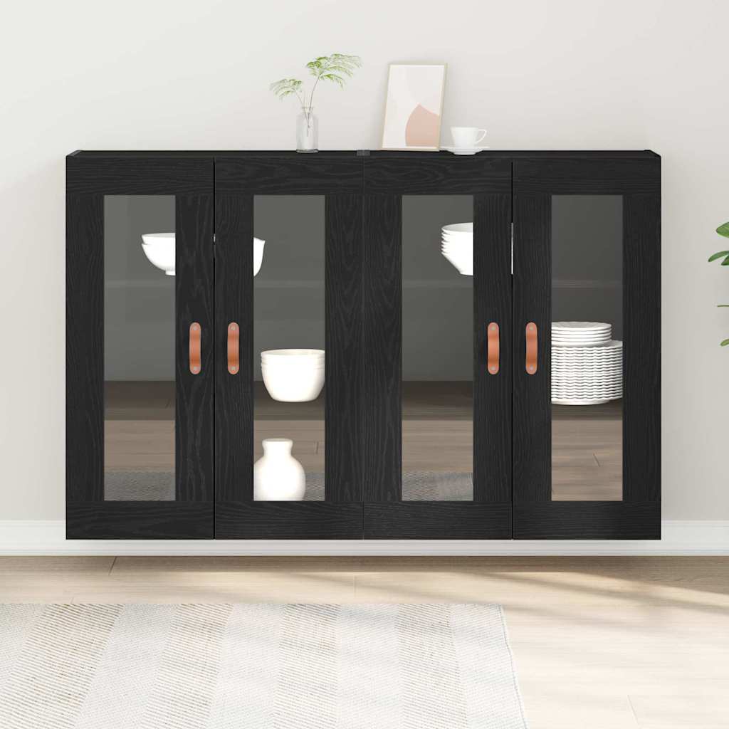 Wandschränke 2 stk. Schwarz Eichen-Optik 69,5 x 34 x 90 cm