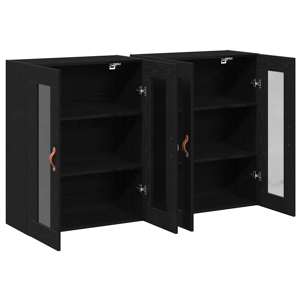 Wandschränke 2 stk. Schwarz Eichen-Optik 69,5 x 34 x 90 cm