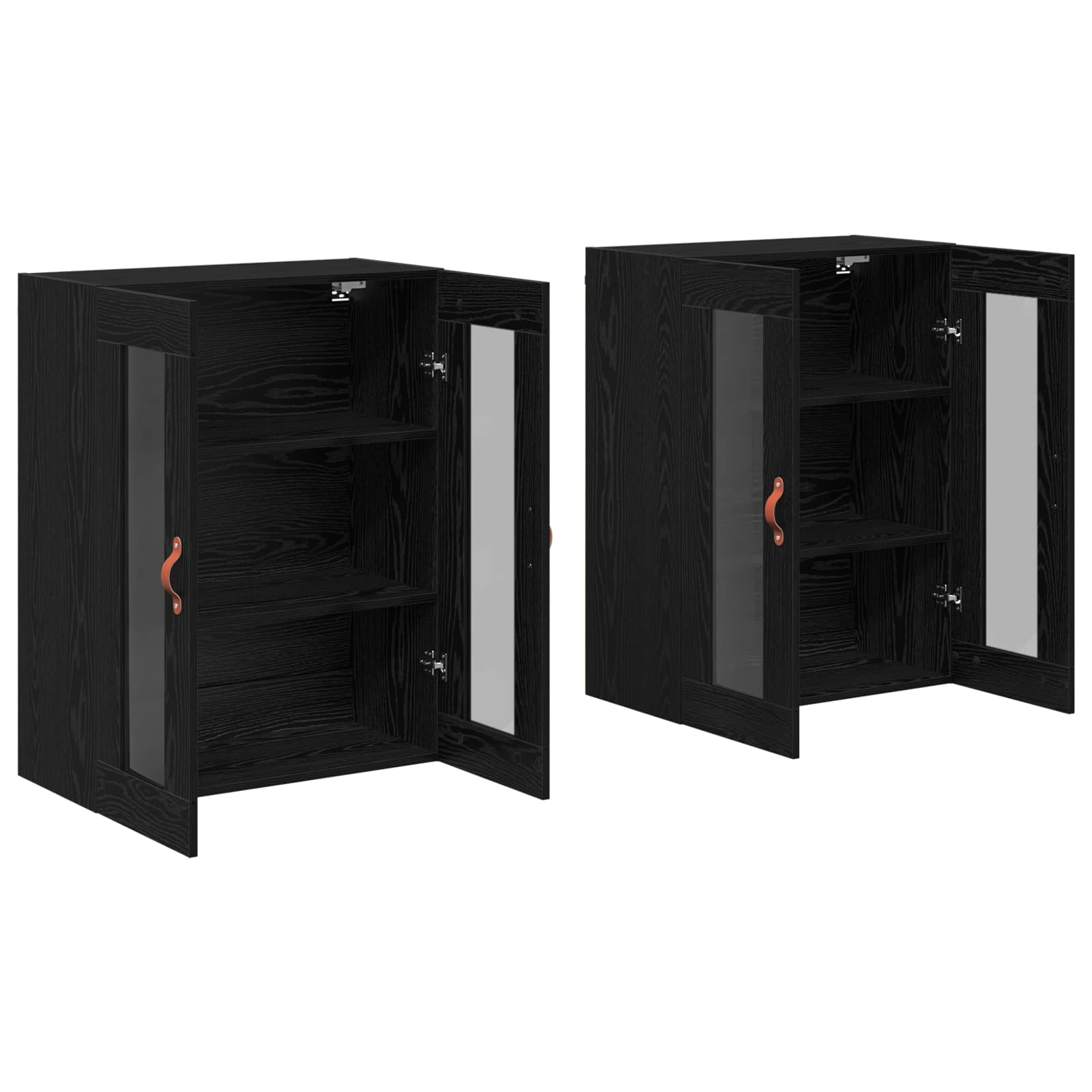 Wandschränke 2 stk. Schwarz Eichen-Optik 69,5 x 34 x 90 cm