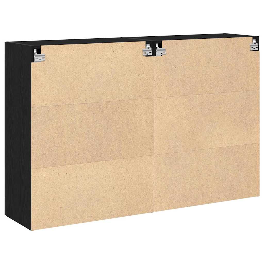 Wandschränke 2 stk. Schwarz Eichen-Optik 69,5 x 34 x 90 cm