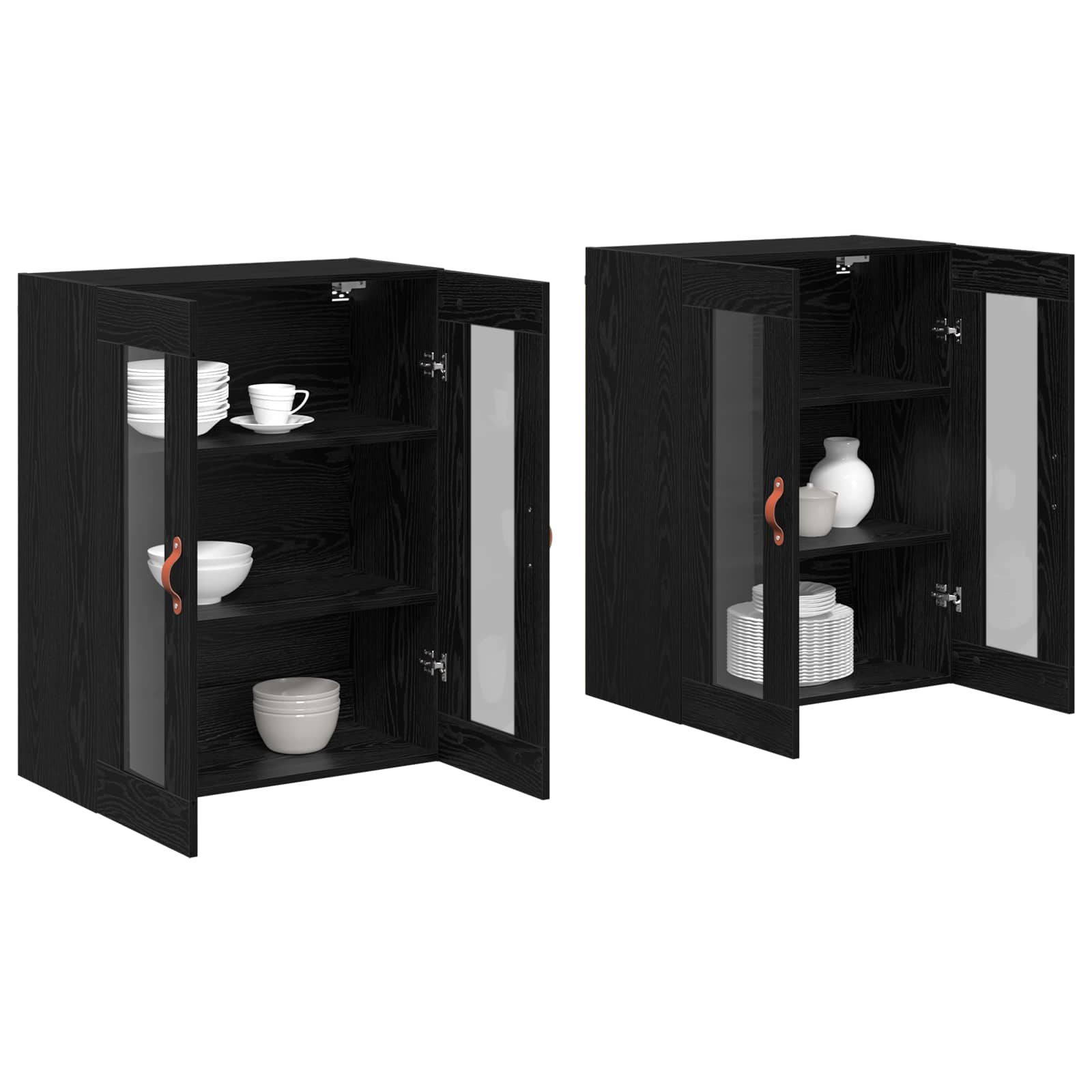Wandschränke 2 stk. Schwarz Eichen-Optik 69,5 x 34 x 90 cm