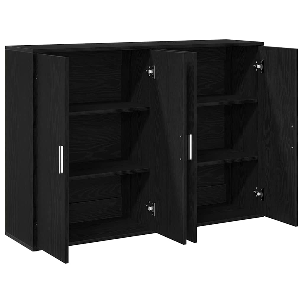 Sideboard 2 stk. Schwarz Eichen-Optik 60 x 31 x 84 cm