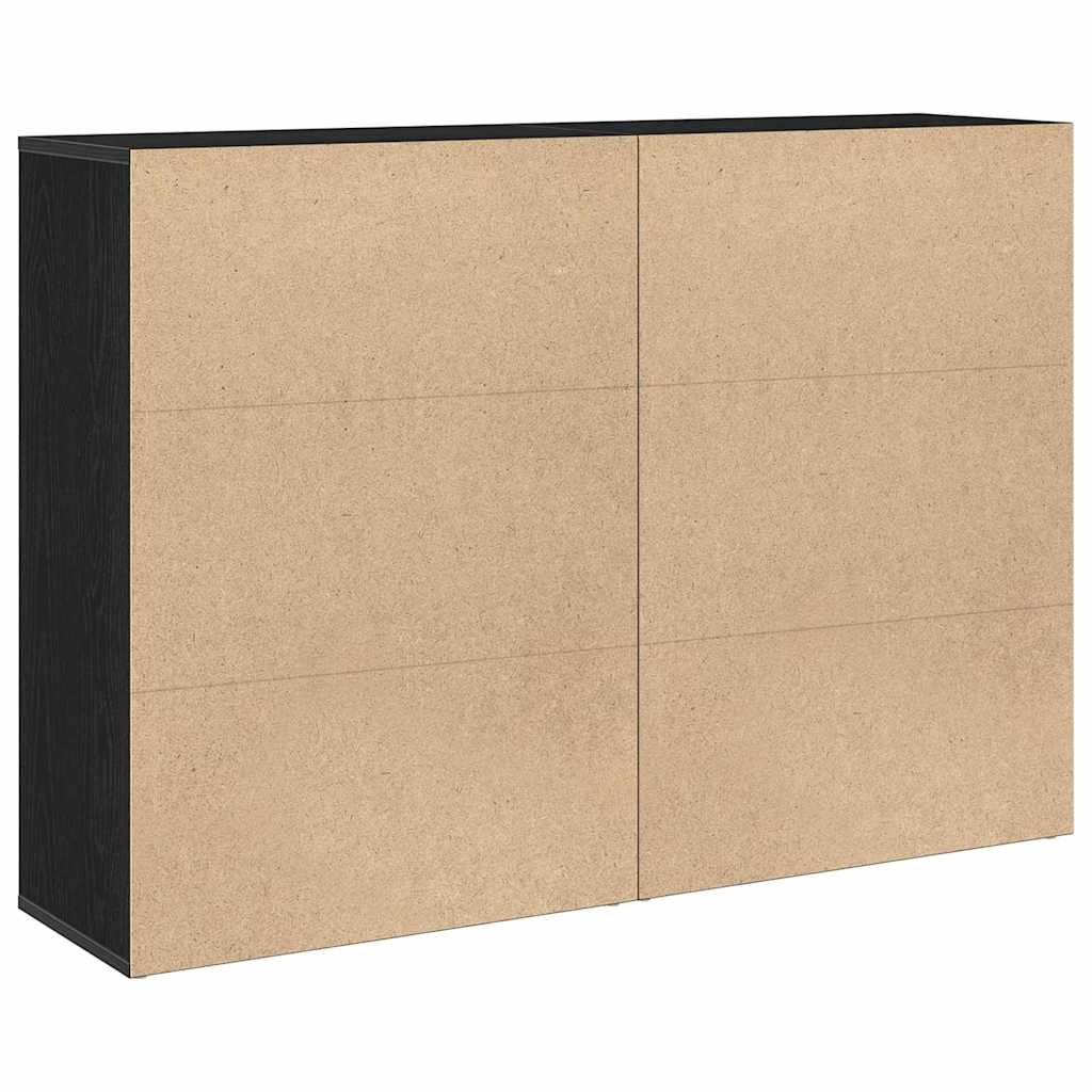 Sideboard 2 stk. Schwarz Eichen-Optik 60 x 31 x 84 cm
