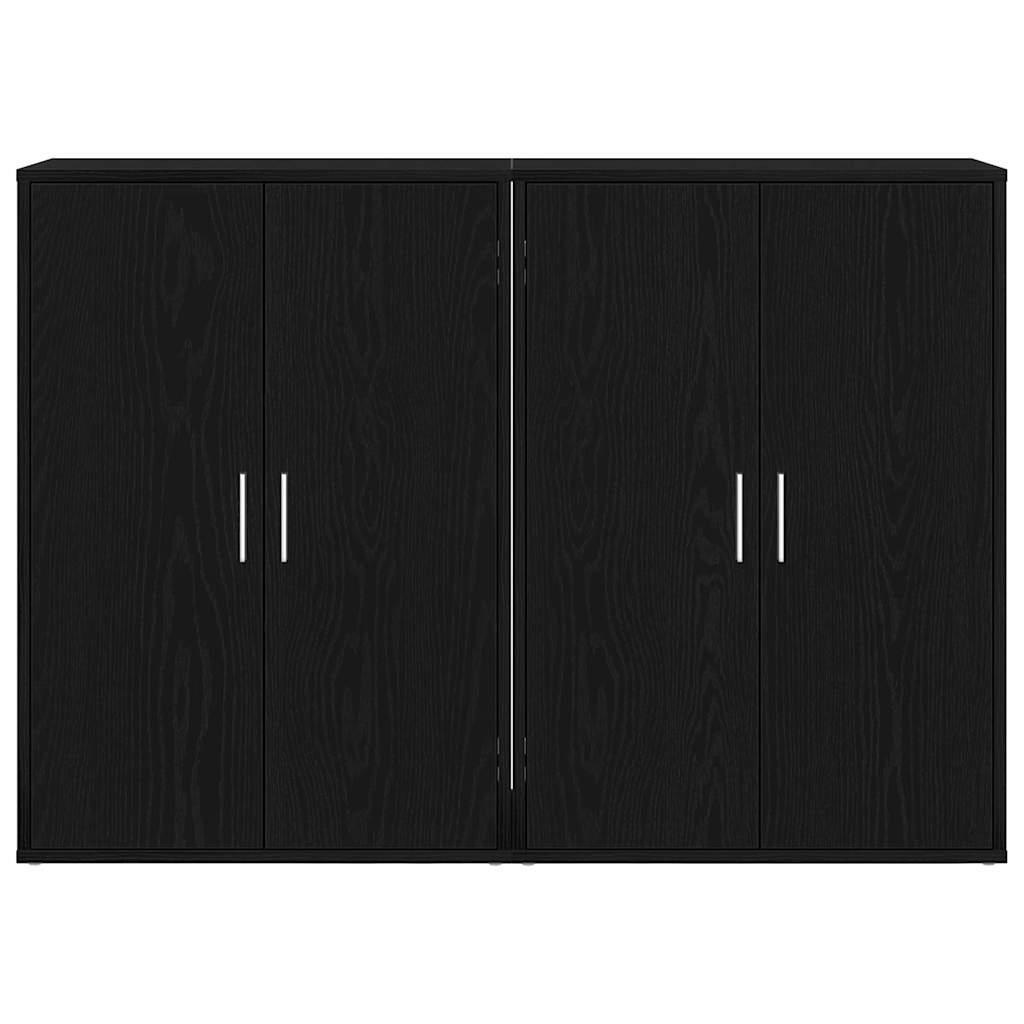 Sideboard 2 stk. Schwarz Eichen-Optik 60 x 31 x 84 cm
