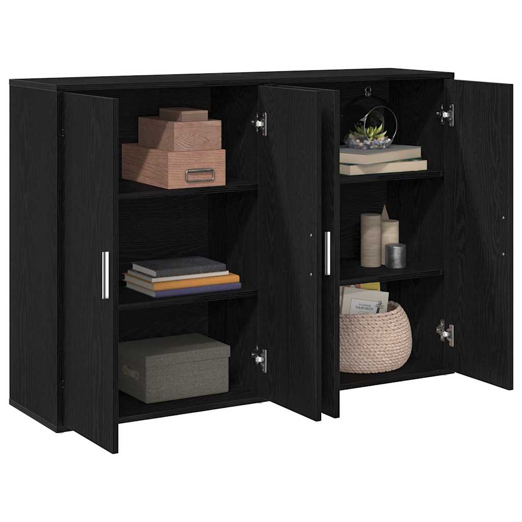 Sideboard 2 stk. Schwarz Eichen-Optik 60 x 31 x 84 cm