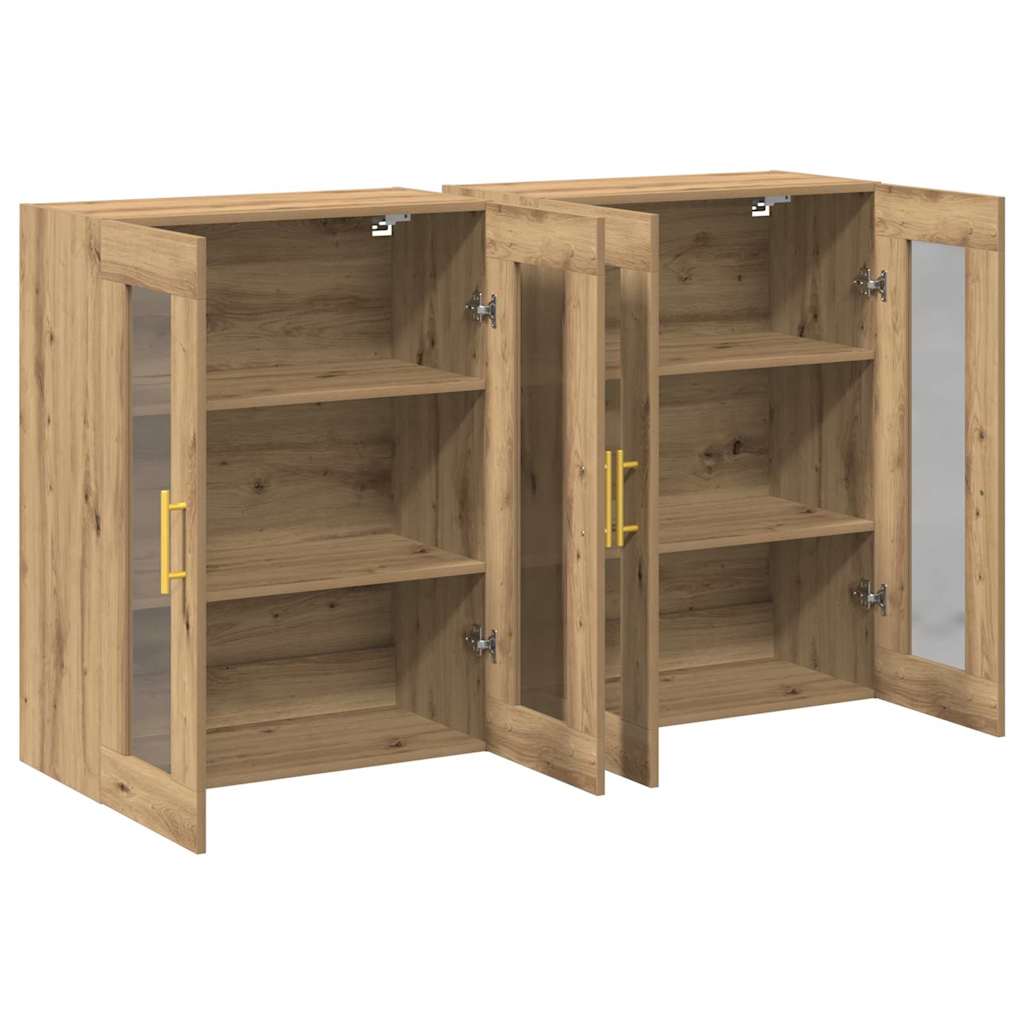 Wandschrank 2 pcs Eiche handwerklich 69.5 x 34 x 90 cm