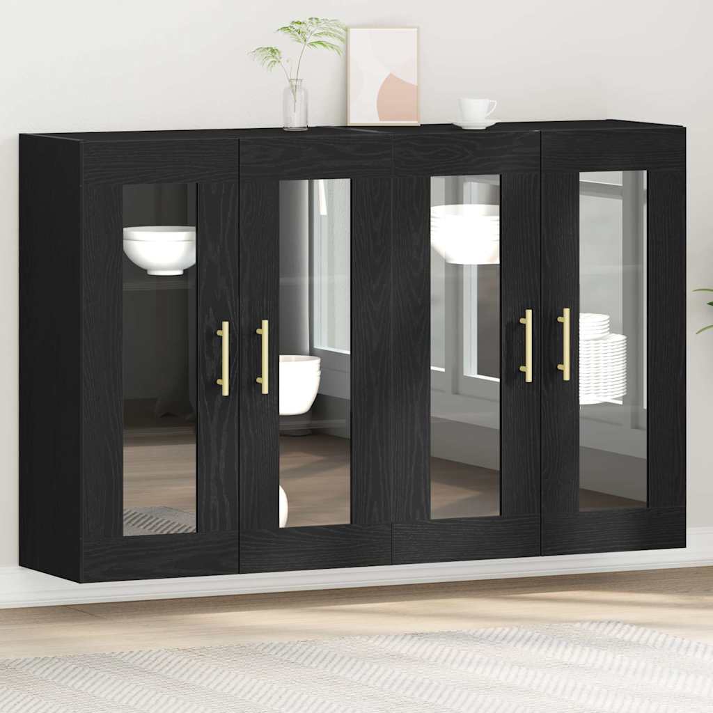 Wandschränke 2 stk. Schwarz Eichen-Optik 69,5 x 34 x 90 cm