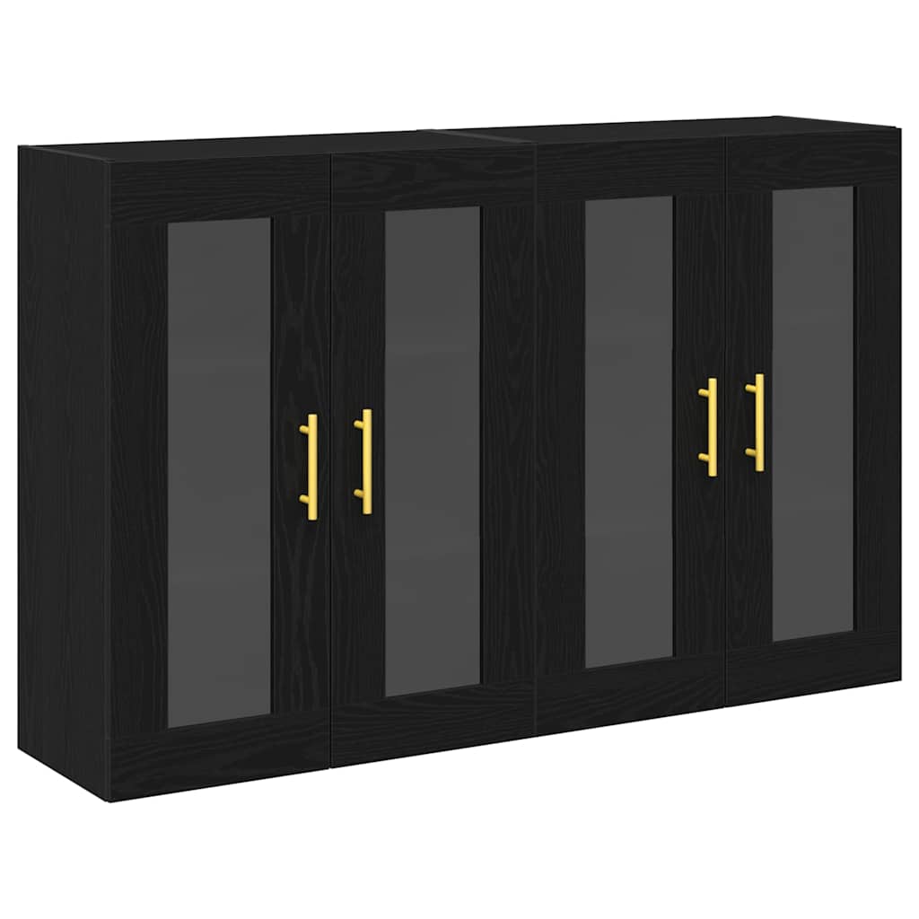 Wandschränke 2 stk. Schwarz Eichen-Optik 69,5 x 34 x 90 cm