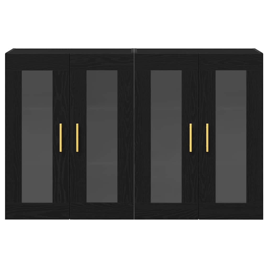 Wandschränke 2 stk. Schwarz Eichen-Optik 69,5 x 34 x 90 cm