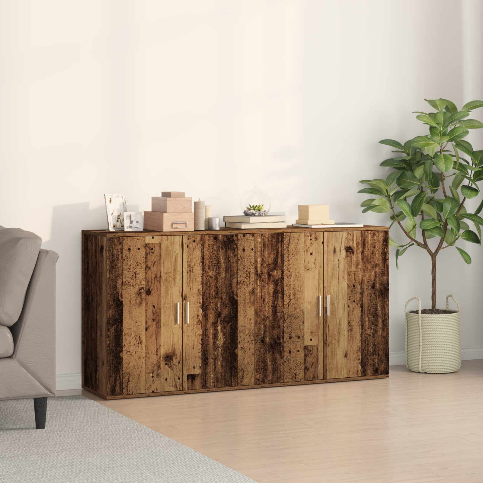 Sideboard 2 pcs Altholz 79 x 38 x 80 cm Holzwerkstoff