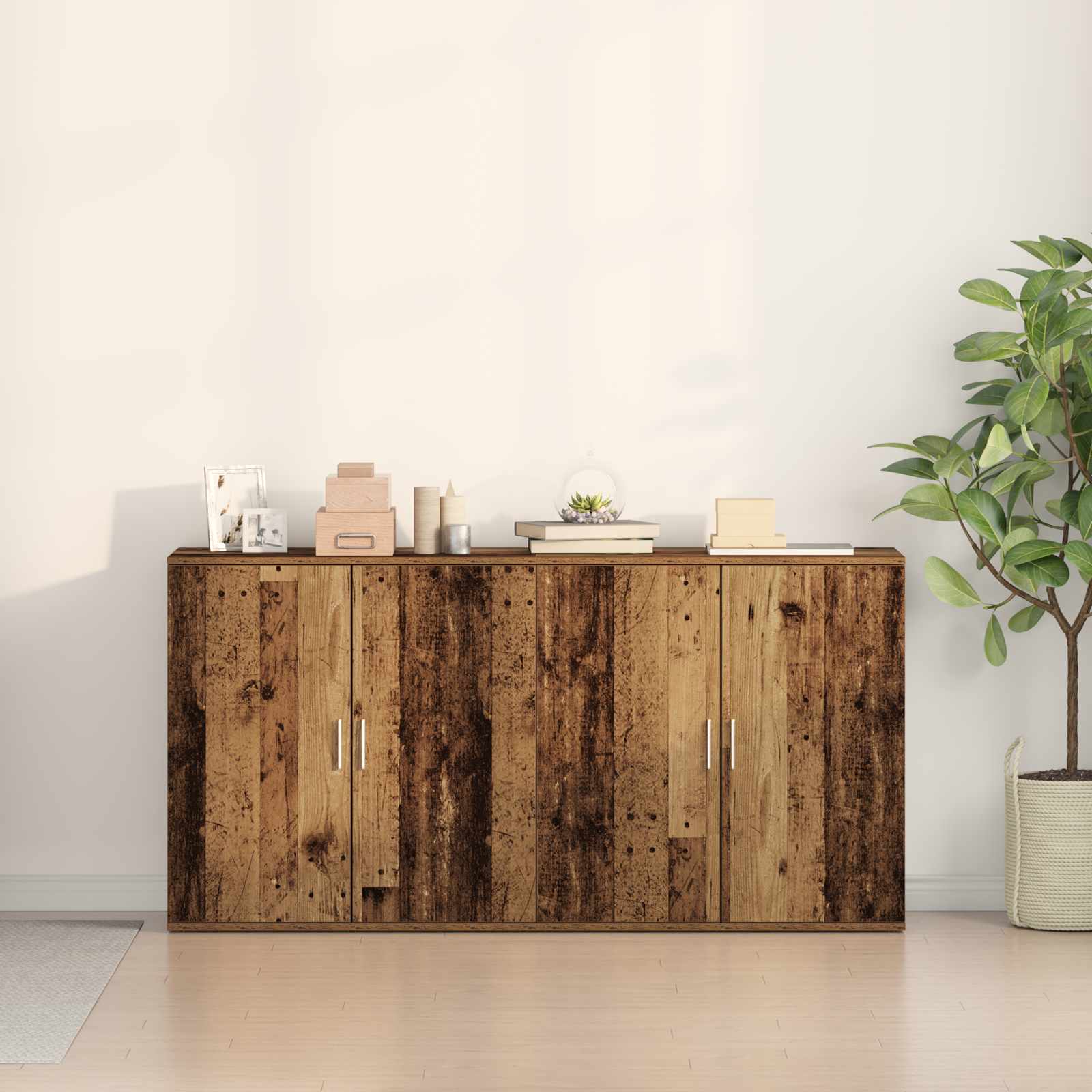 Sideboard 2 pcs Altholz 79 x 38 x 80 cm Holzwerkstoff
