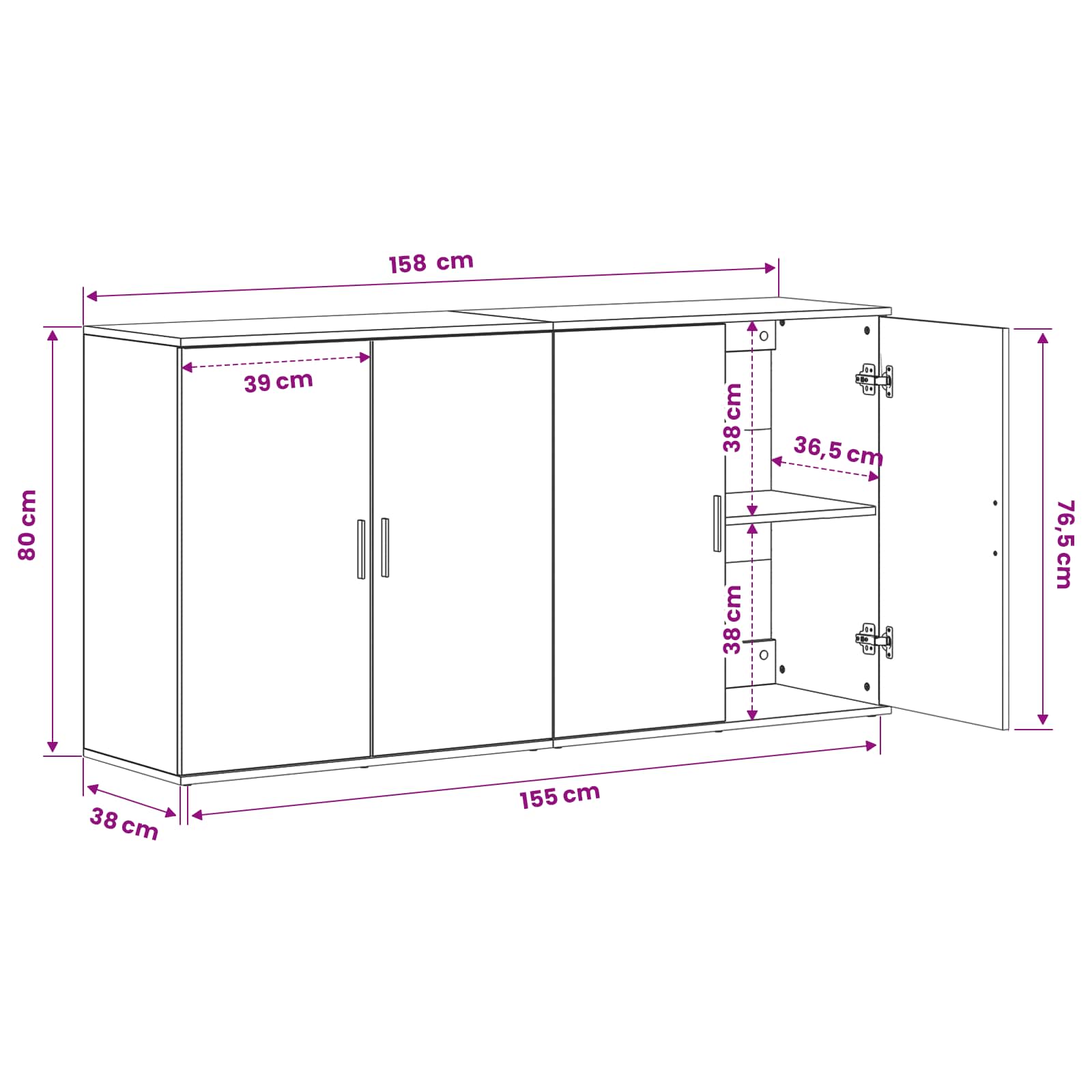 Sideboard 2 stk. Artisan-Eiche 79 x 38 x 80 cm Holzwerkstoff