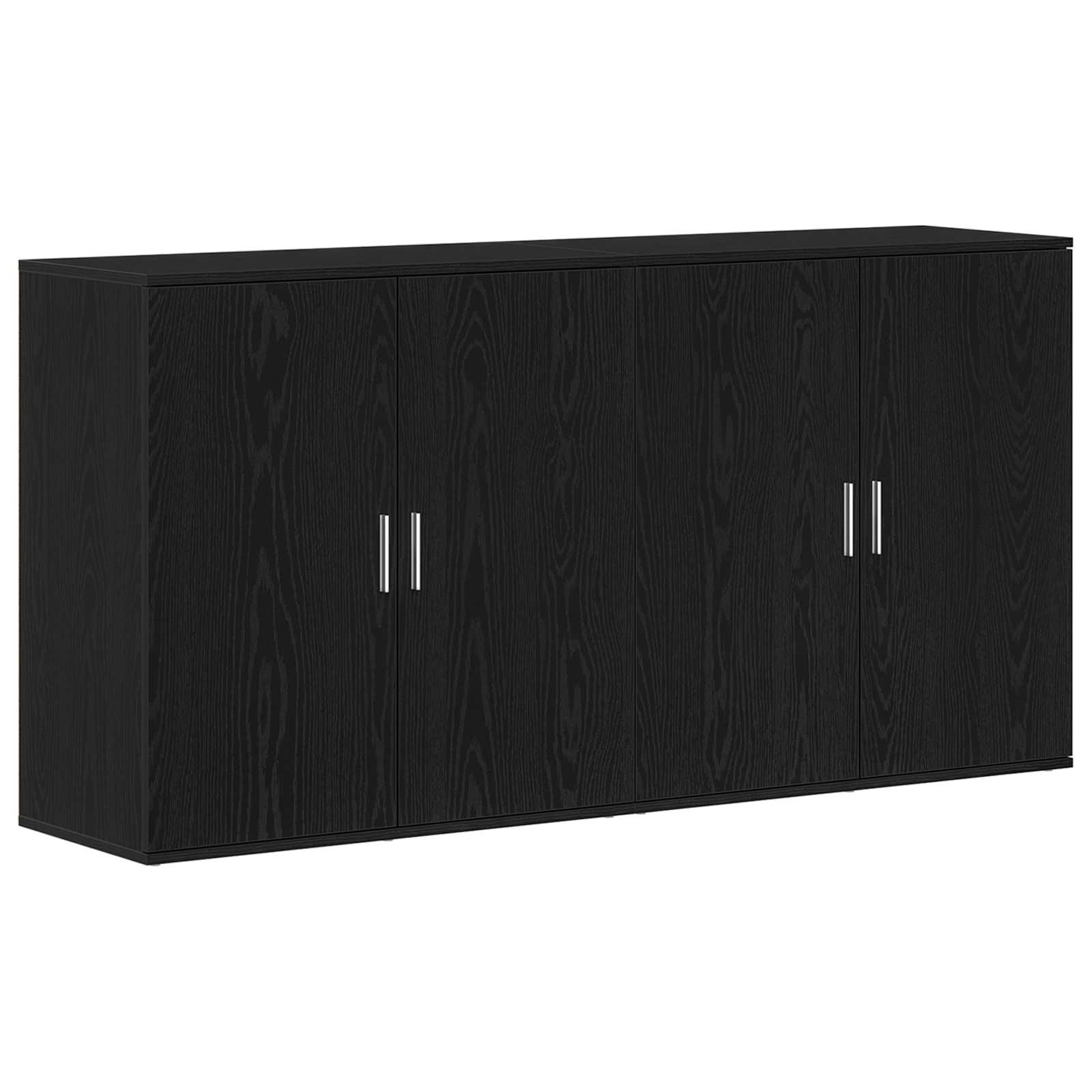 Sideboard 2 stk. Schwarz Eichen-Optik 79 x 38 x 80 cm