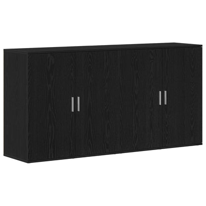 Sideboard 2 stk. Schwarz Eichen-Optik 79 x 38 x 80 cm