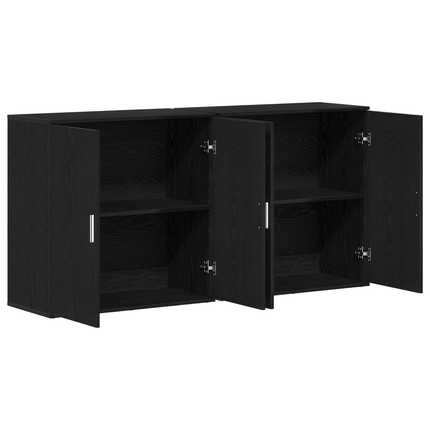 Sideboard 2 stk. Schwarz Eichen-Optik 79 x 38 x 80 cm