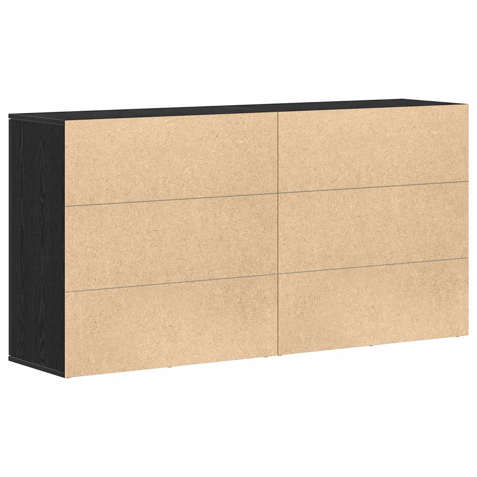 Sideboard 2 stk. Schwarz Eichen-Optik 79 x 38 x 80 cm