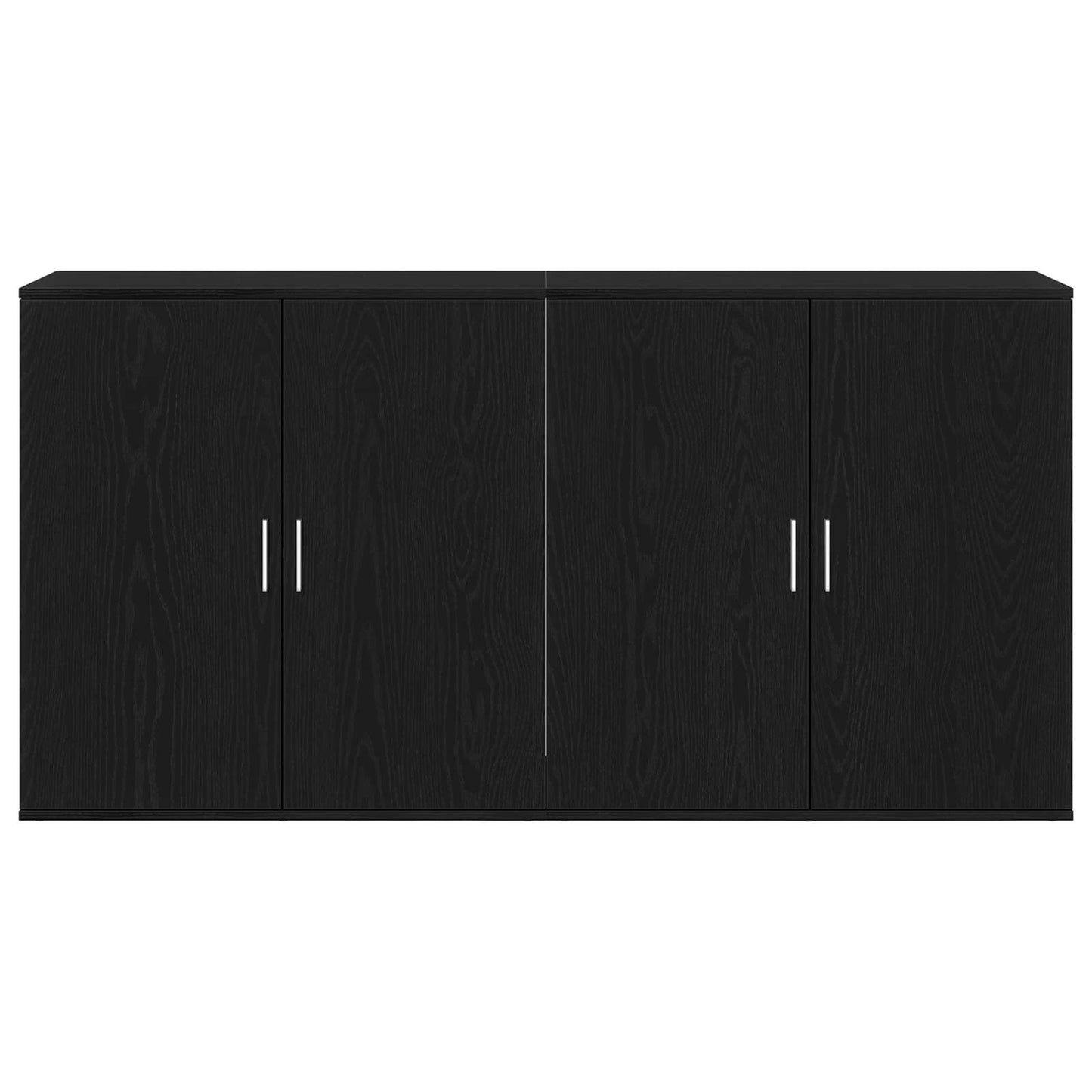 Sideboard 2 stk. Schwarz Eichen-Optik 79 x 38 x 80 cm