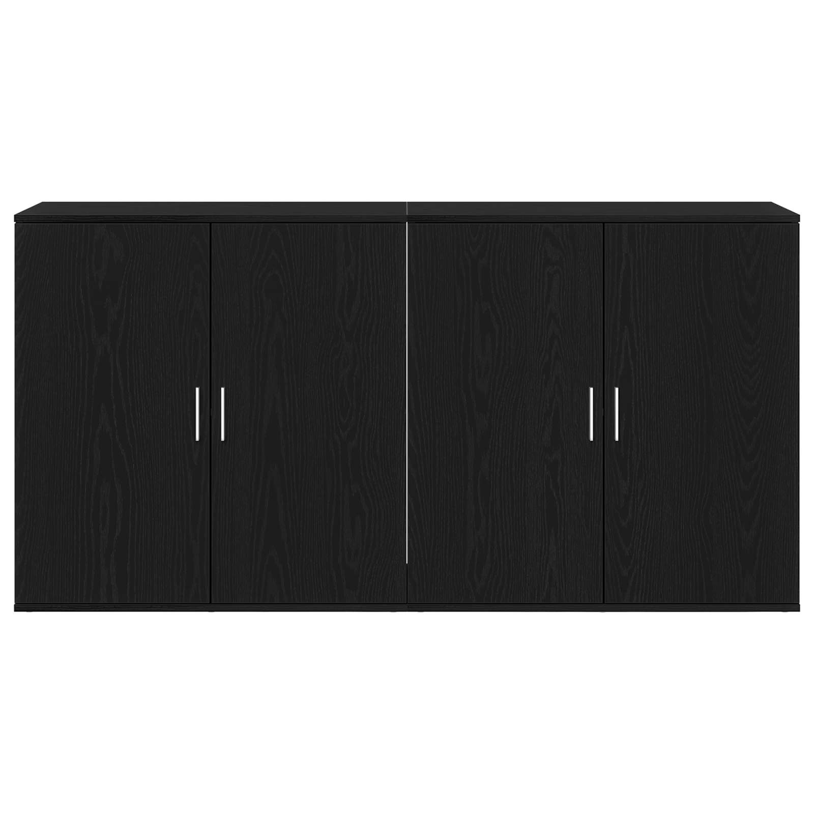 Sideboard 2 stk. Schwarz Eichen-Optik 79 x 38 x 80 cm
