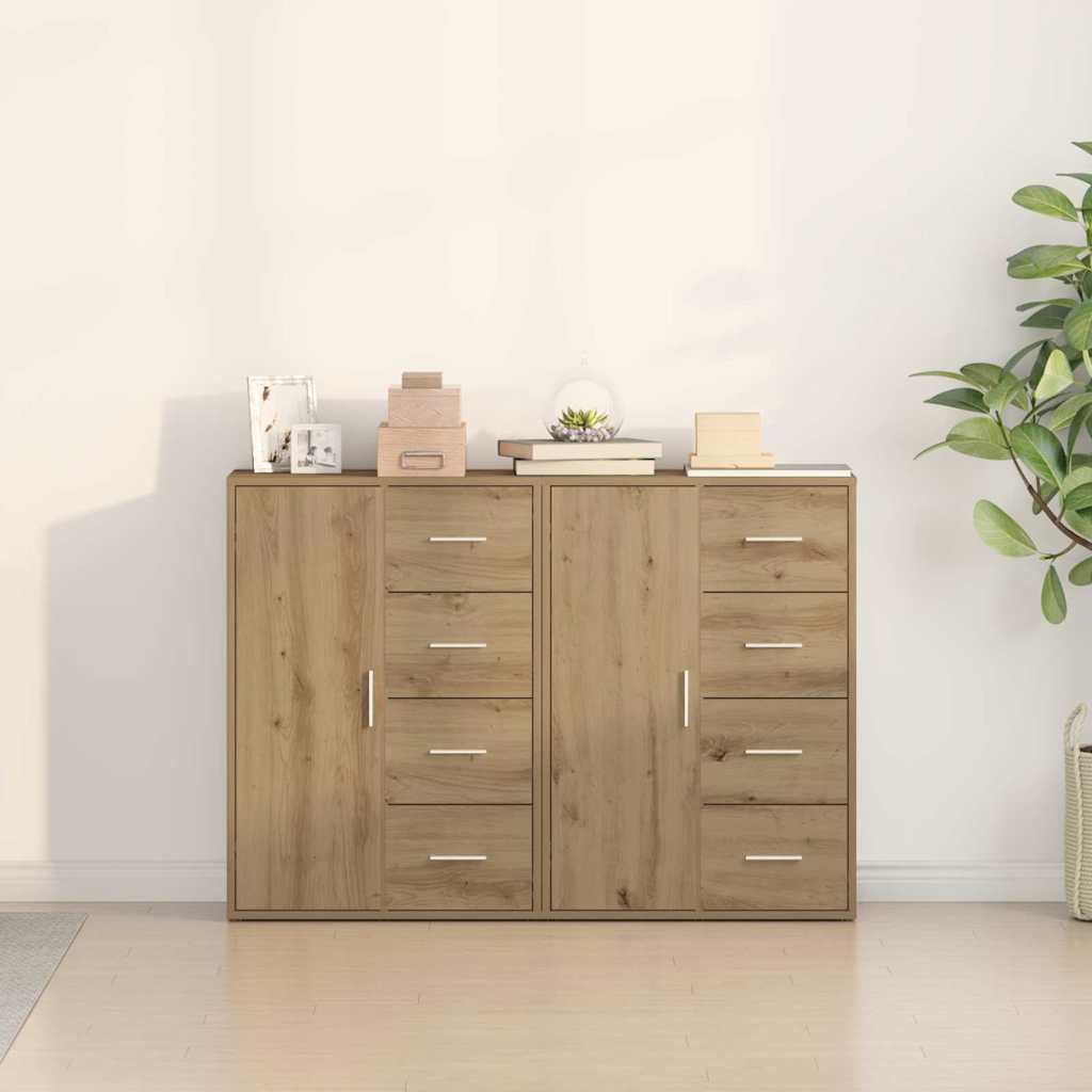 Sideboard 2 pcs Artisan-Eiche 60 x 31 x 84 cm Holzwerkstoff