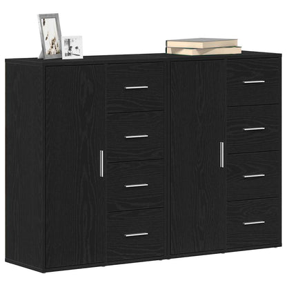 Sideboard 2 stk. Schwarz Eichen-Optik 60 x 31 x 84 cm