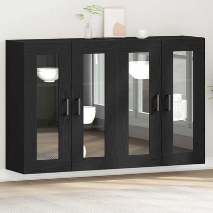 Wandschränke 2 stk. Schwarz Eichen-Optik 69,5 x 34 x 90 cm