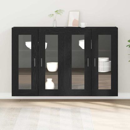Wandschränke 2 stk. Schwarz Eichen-Optik 69,5 x 34 x 90 cm