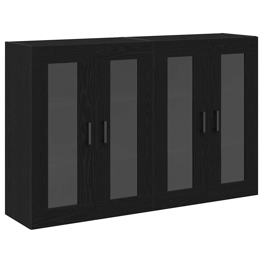 Wandschränke 2 pcs Schwarz Eichen-Optik 69,5 x 34 x 90 cm