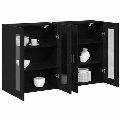 Wandschränke 2 stk. Schwarz Eichen-Optik 69,5 x 34 x 90 cm