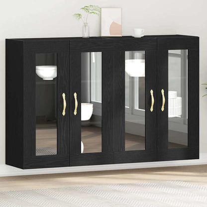 Wandschränke 2 stk. Schwarz Eichen-Optik 69,5 x 34 x 90 cm