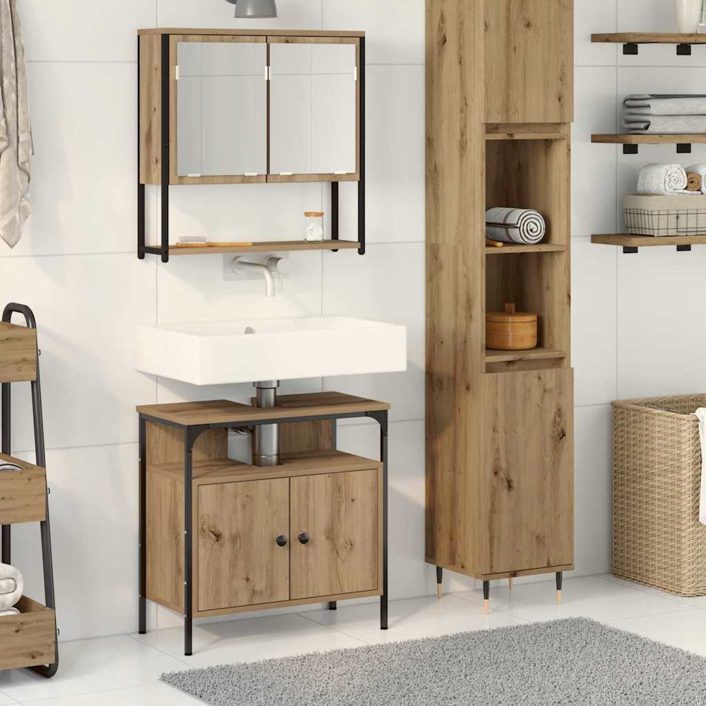 Badezimmermöbel-Set 2 stk. Braun 60 x 30 x 60 cm Holzwerkstoff