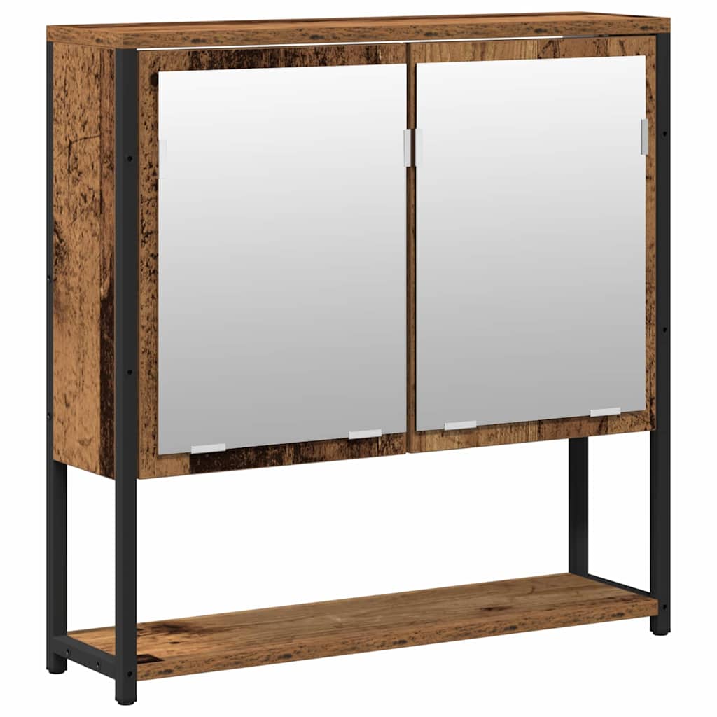 Badezimmermöbel-Set mit Regal mit Tür 2 pcs Braun Holzwerkstoff