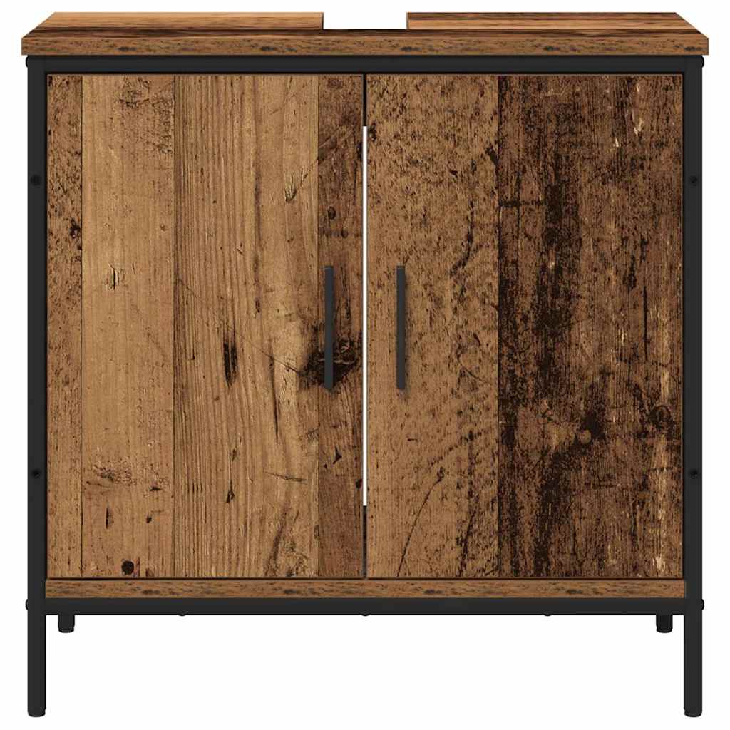 Badezimmermöbel-Set mit Regal mit Tür 2 pcs Braun Holzwerkstoff