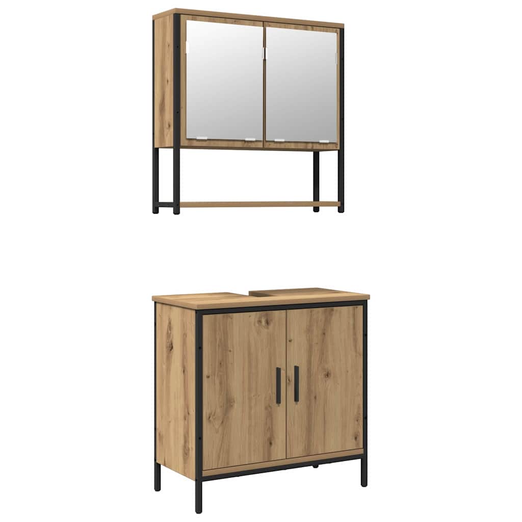 Badezimmermöbel-Set 2 stk. Braun 60 x 30 x 60 cm Holzwerkstoff