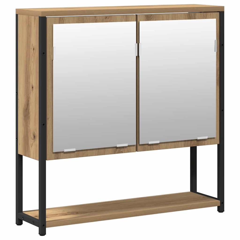 Badezimmermöbel-Set mit Regal mit Tür 2 pcs Braun Holzwerkstoff