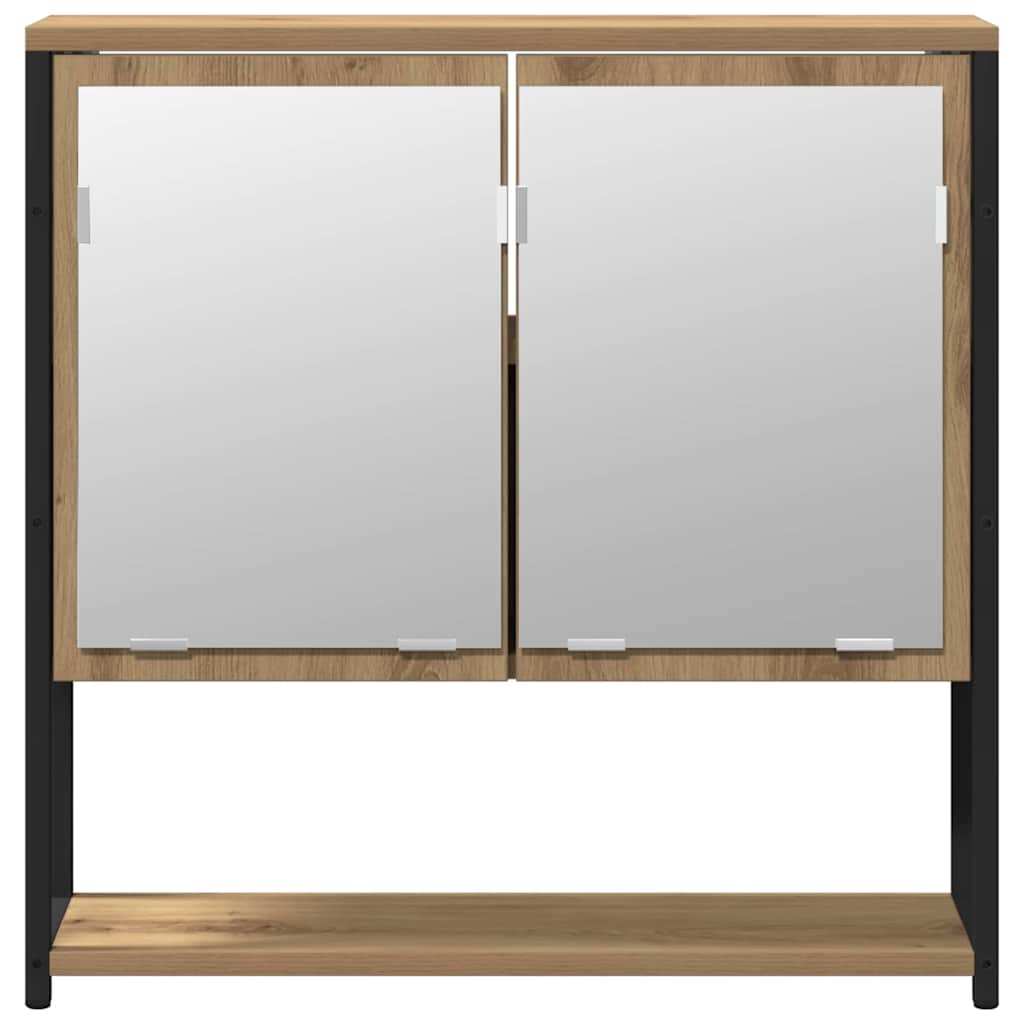 Badezimmermöbel-Set mit Regal mit Tür 2 pcs Braun Holzwerkstoff