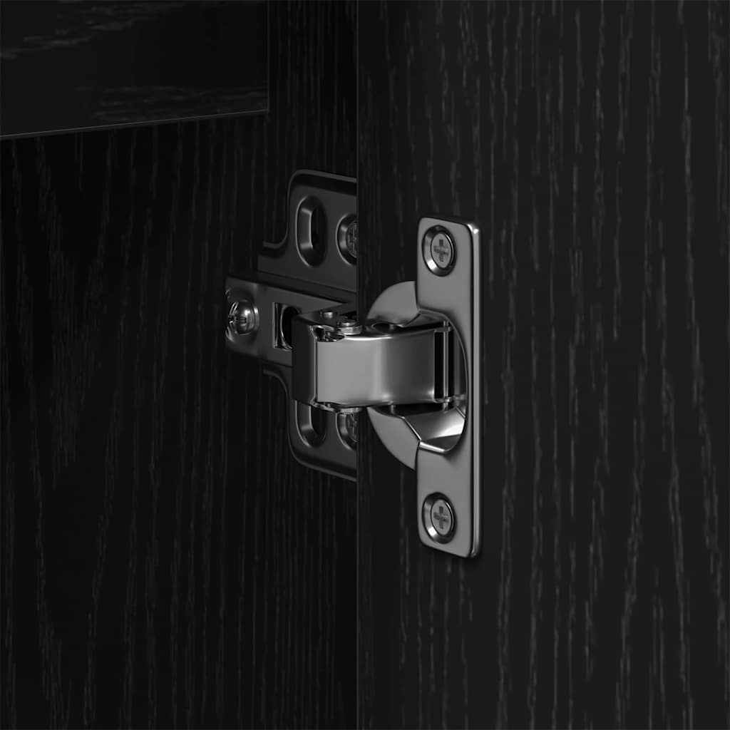 Badezimmermöbel-Set mit Regal 2 pcs Schwarz Holzwerkstoff