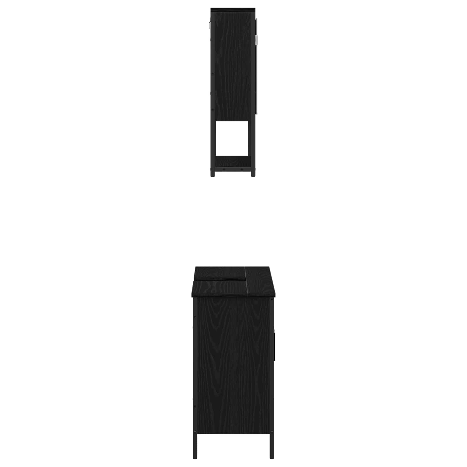 Badezimmermöbel-Set 2 stk. Schwarz 60 x 30 x 60 cm