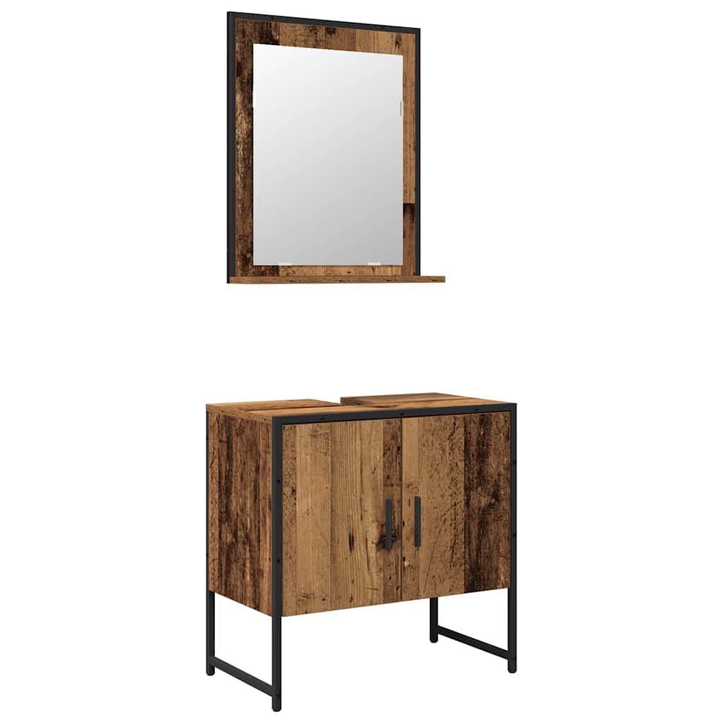 Badezimmermöbel-Set 2 stk. Braun 60 x 33 x 60 cm Holzwerkstoff