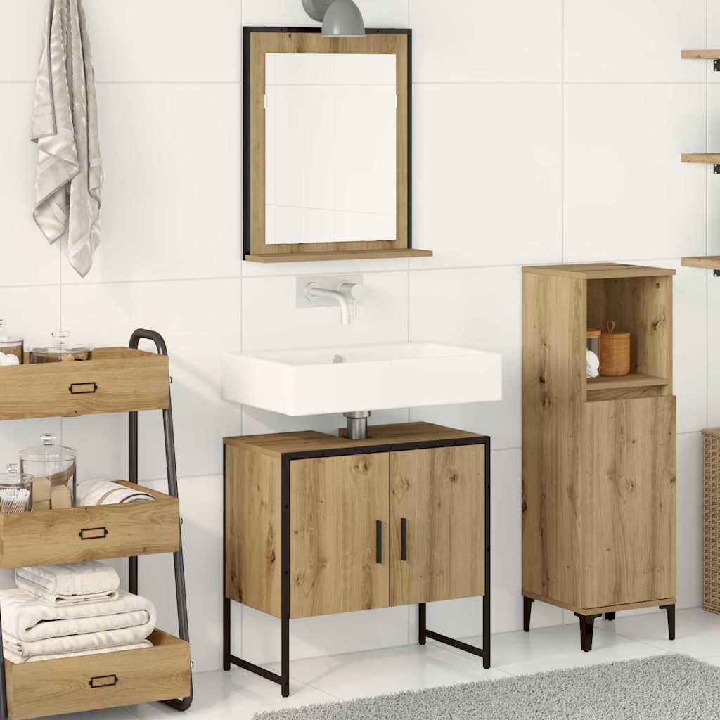 Badezimmermöbel-Set 2 stk. Braun 60 x 33 x 60 cm Holzwerkstoff