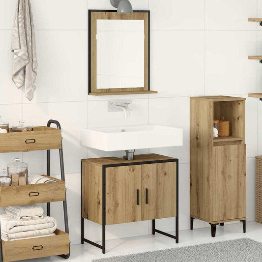 Badezimmermöbel-Set 2 stk. Braun 60 x 33 x 60 cm Holzwerkstoff