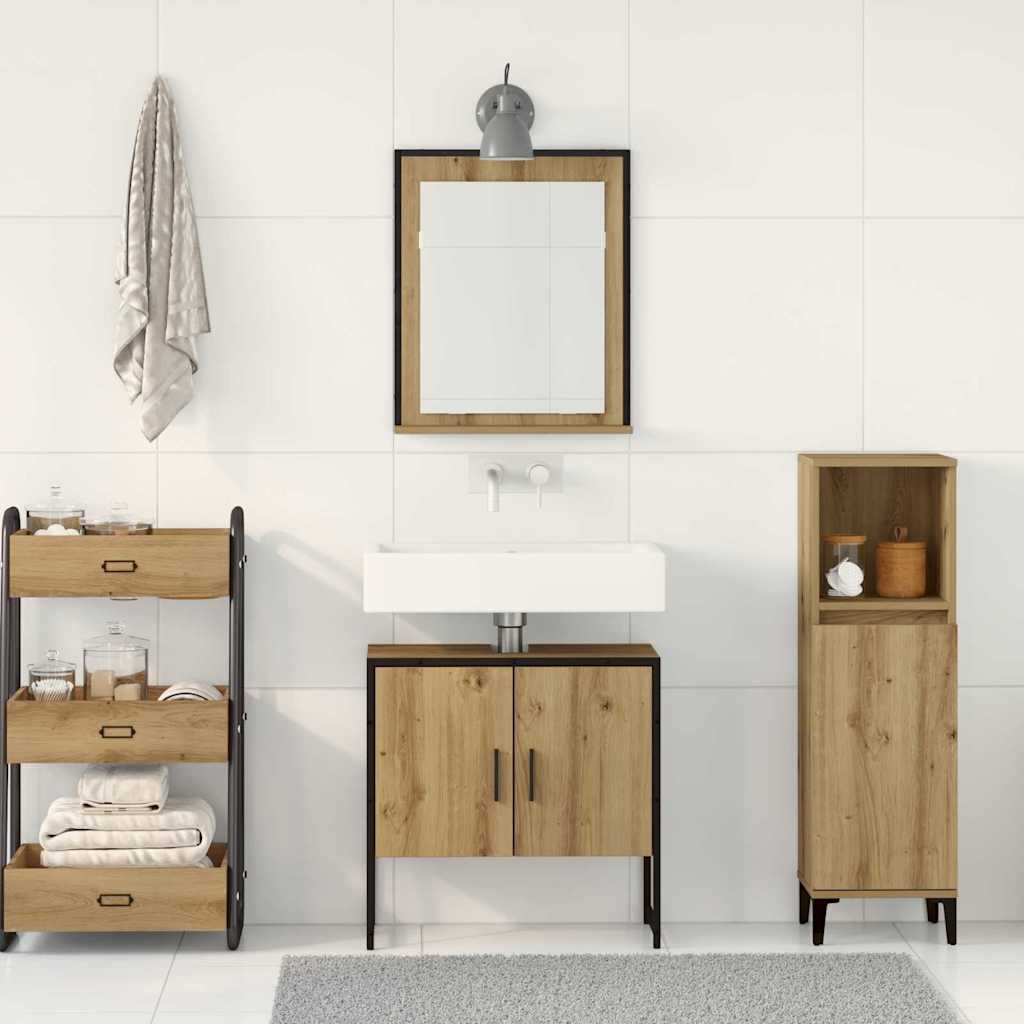 Badezimmermöbel-Set 2 stk. Braun 60 x 33 x 60 cm Holzwerkstoff