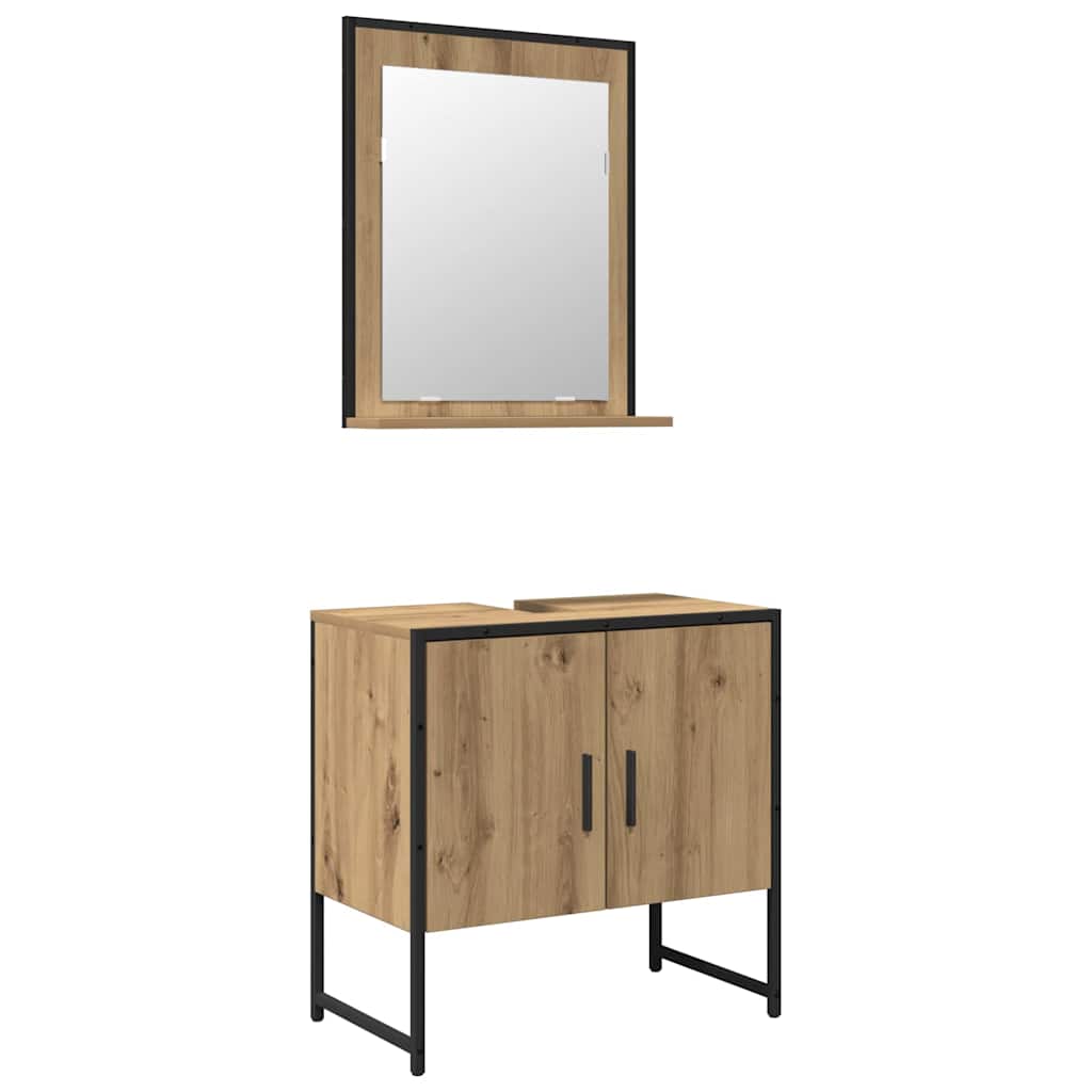 Badezimmermöbel-Set 2 stk. Braun 60 x 33 x 60 cm Holzwerkstoff