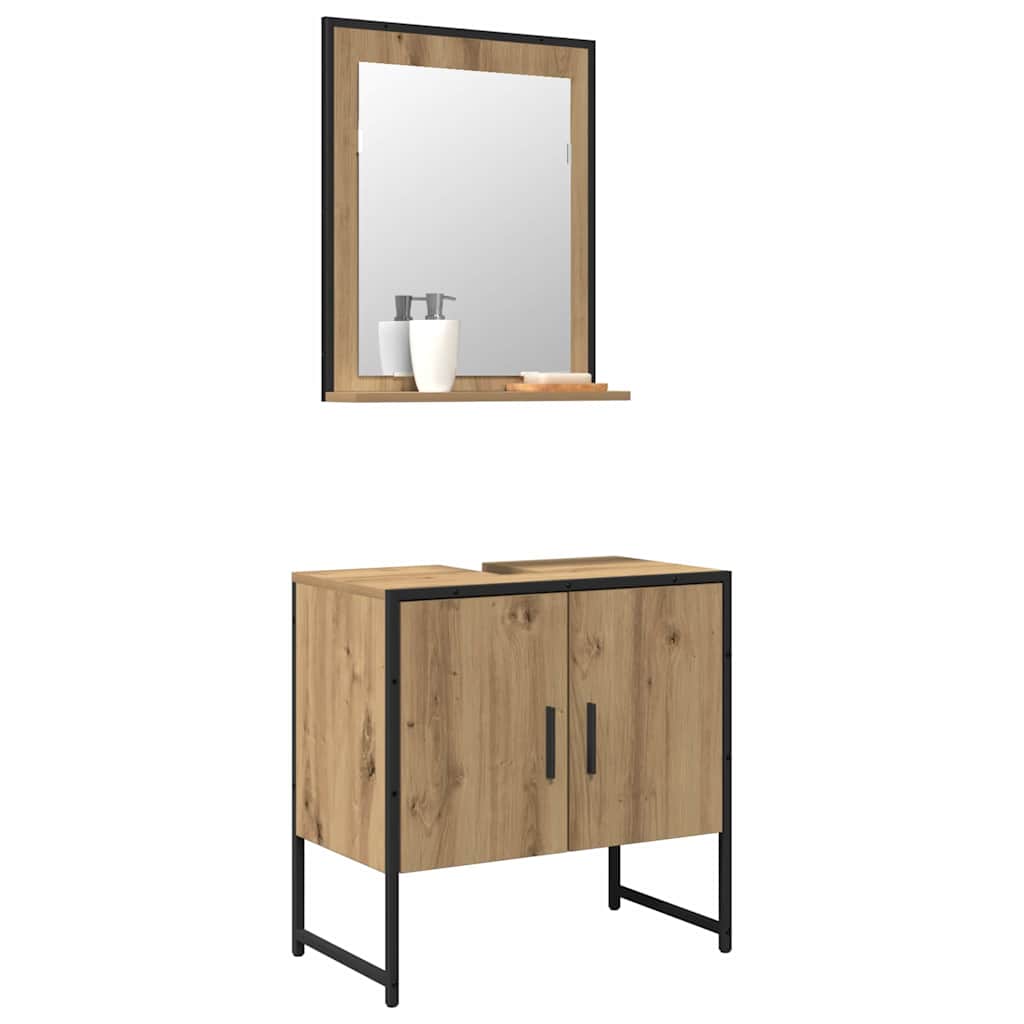Badezimmermöbel-Set 2 stk. Braun 60 x 33 x 60 cm Holzwerkstoff
