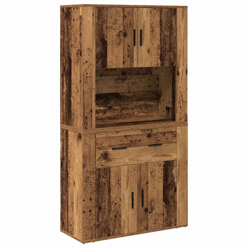 Highboard Altholz 80 x 33 x 150 cm Holzwerkstoff