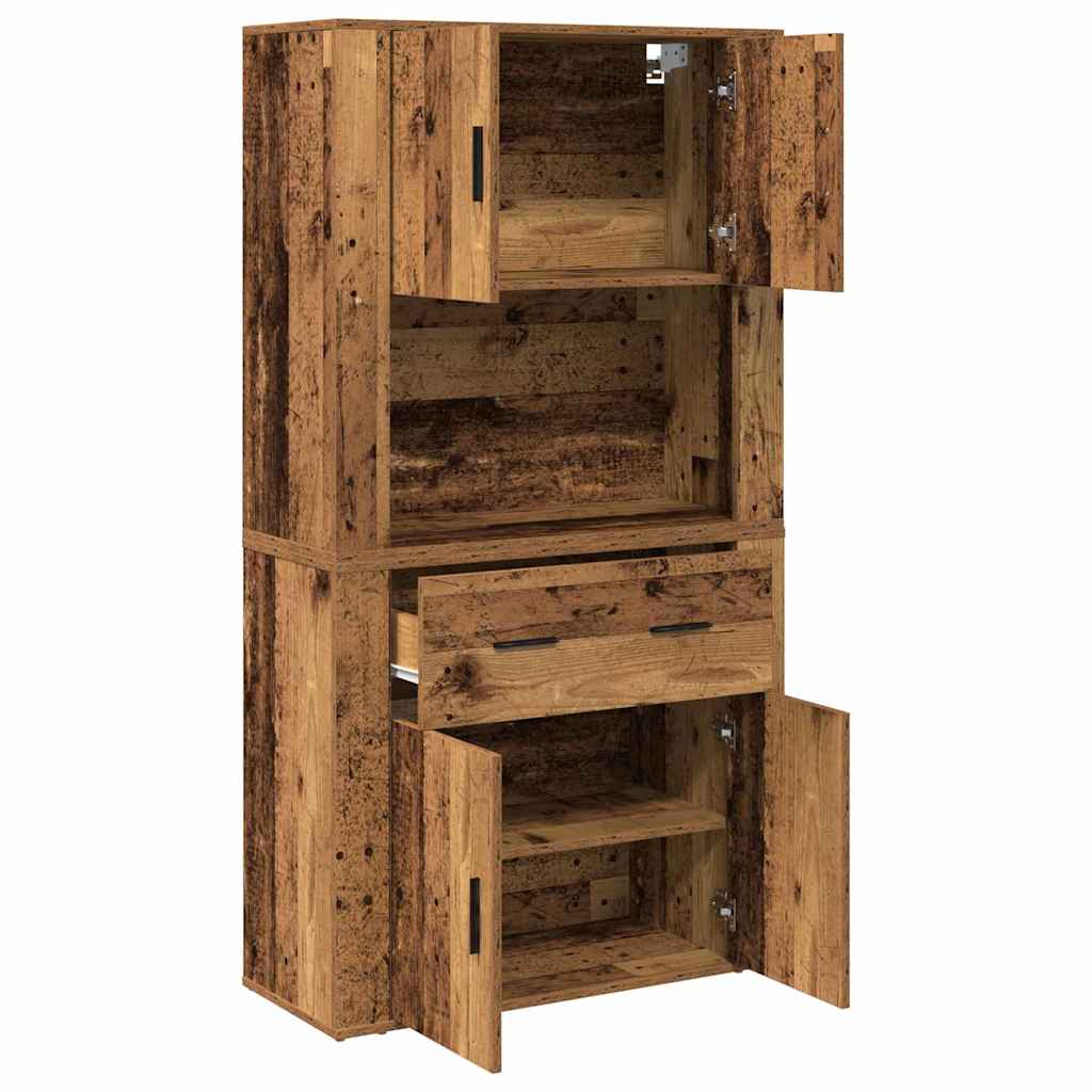 Highboard Altholz 80 x 33 x 150 cm Holzwerkstoff