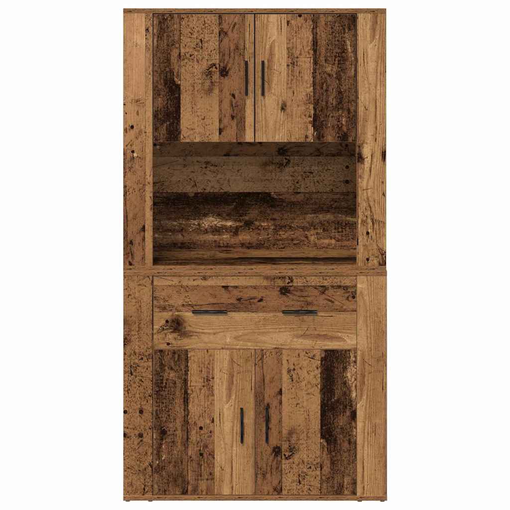 Highboard Altholz 80 x 33 x 150 cm Holzwerkstoff