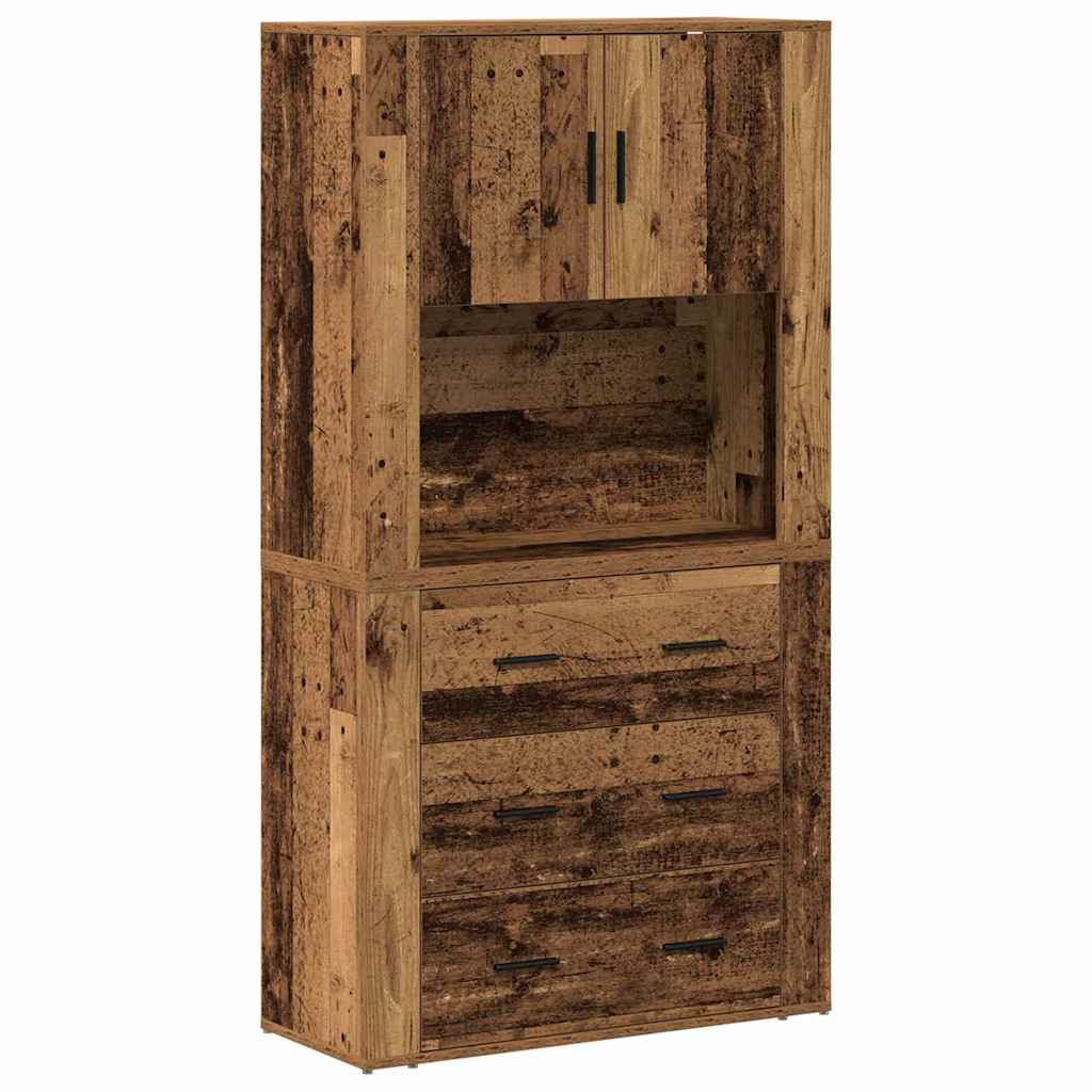 Highboard Altholz 80 x 33 x 150 cm Holzwerkstoff
